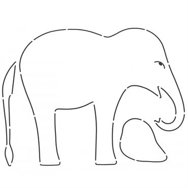 quiltestencil med stor elefant