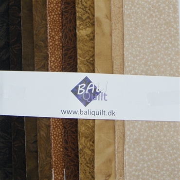 Patchworkstof Strimmelpakke - Brun